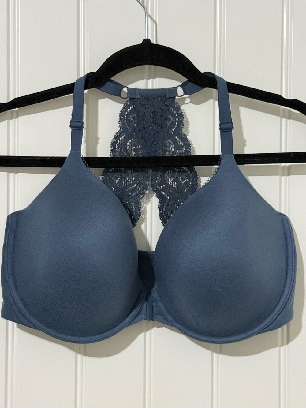 Victoria's Secret Demi Slate Blue Lace Racerback T-Shirt Bra - Picture 2 of 5